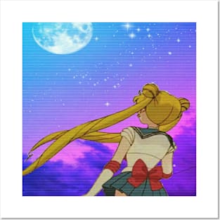 Aesthetic vaporwave sailormoon Posters and Art